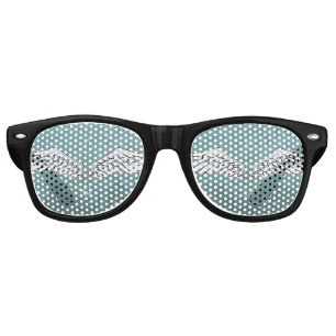 Lunettes De Fête Retro ailes bleu-gris