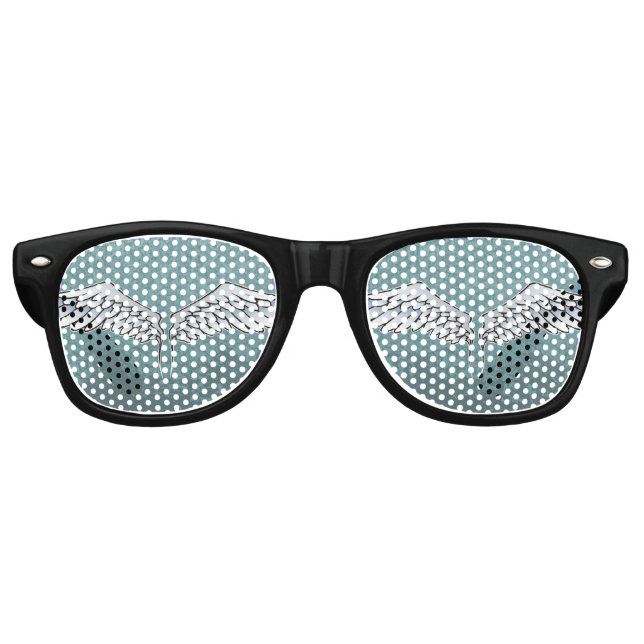 Lunettes De Fête Retro ailes bleu-gris (Devant)