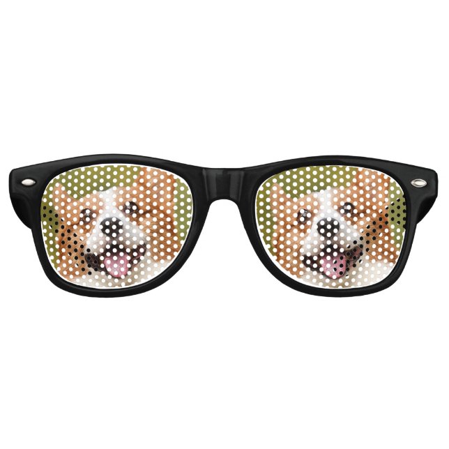 Lunettes De Fête Retro Ajouter photo de chien personnalisé Customisé (Devant)