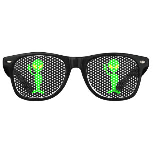 LUNETTES DE FÊTE RETRO ALIEN GREEN MAN UFO NOVELTY SOLEIL TOMBES TOMBÉES