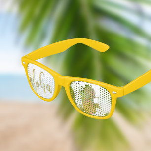 Lunettes De Fête Retro Aloha fancy fausse or parties scintillant ananas p