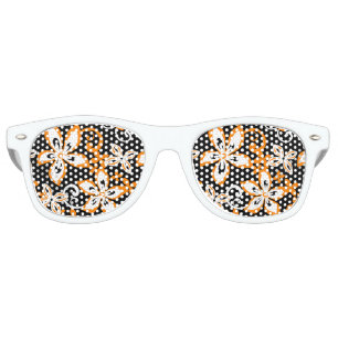 LUNETTES DE FÊTE RETRO ALOHA HAWAII (NOIR/ORANGE)