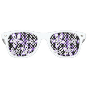LUNETTES DE FÊTE RETRO ALOHA HAWAII (NOIR/POURPULAIRE)