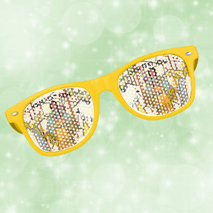 Lunettes De Fête Retro American Indian Woman Bow Arrow à Woods Waterfall