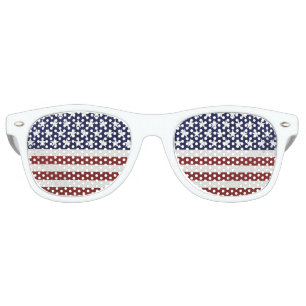 Lunettes De Fête Retro American USA Flag Patriotic July 4th Custom