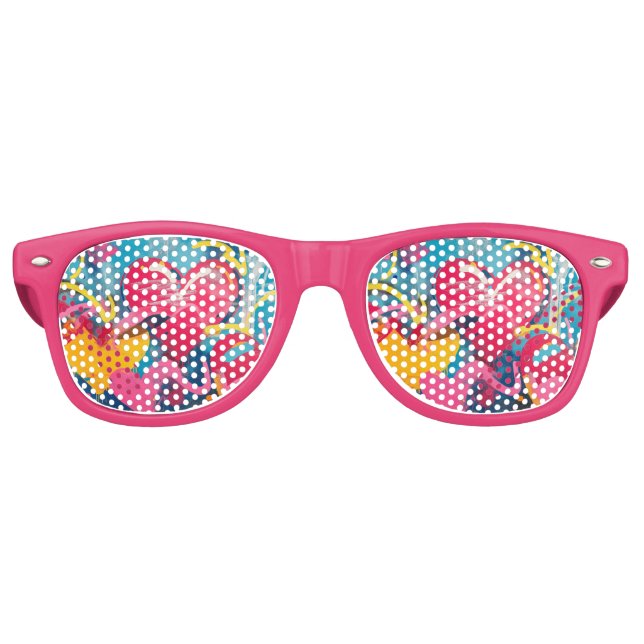 Lunettes De Fête Retro Amour urbain : Coeurs de graffitis (Devant)