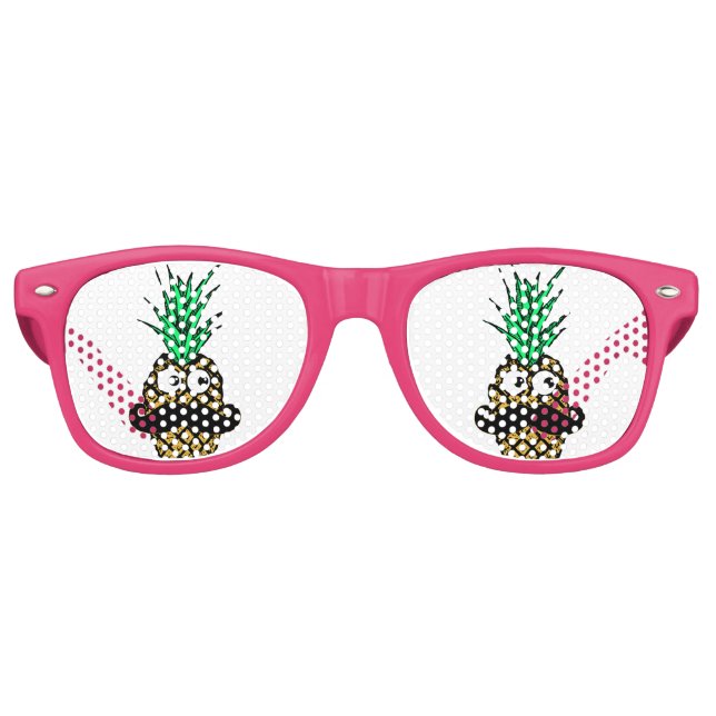 Lunettes De Fête Retro Ananas Tropical drôle avec Googly Eyes Moustache (Devant)
