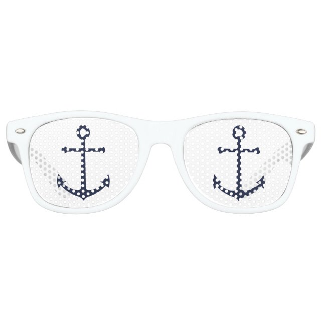 Lunettes De Fête Retro Ancre bleue marine (Devant)