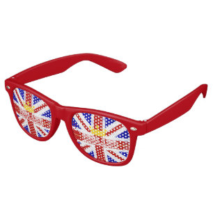 Lunettes De Fête Retro Angleterre Union Jack British Theme Distressed Dra