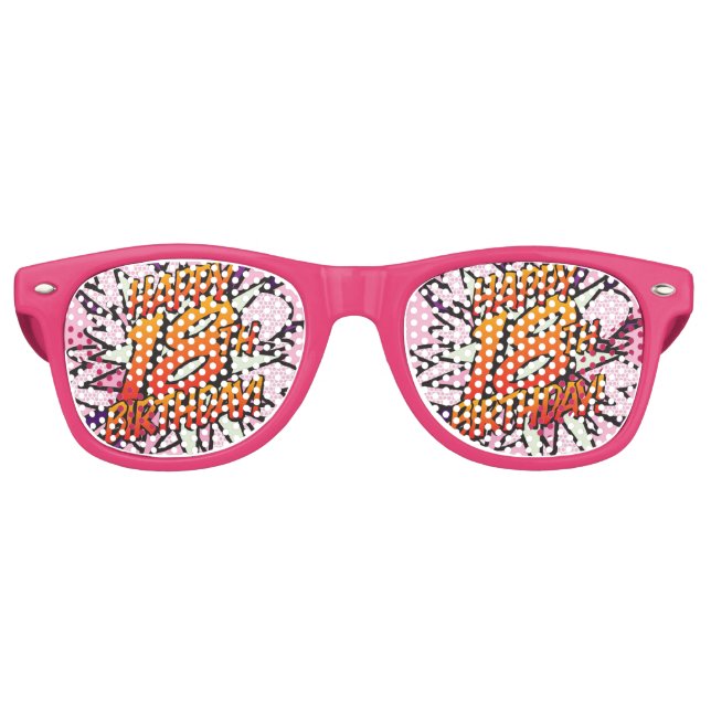 Lunettes De Fête Retro ANNIVERSAIRE 18 ANS Amusant Rétro Bande Dessinée P (Devant)
