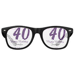 Lunettes De Fête Retro anniversaire 40 ans ajouter nom date année épingle
