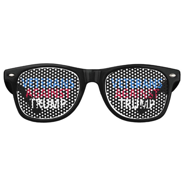 Lunettes De Fête Retro Anti-Trump - Les vétérans contre Trump (Devant)