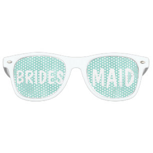 Lunettes De Fête Retro Aquarelle vert aqua moderne Bridesmaid