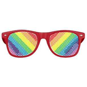 Lunettes De Fête Retro arc-en-ciel diagonal