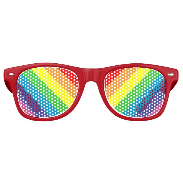 Lunettes De Fête Retro arc-en-ciel diagonal (Devant)