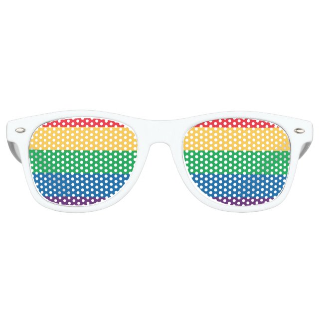Lunettes De Fête Retro Arc-en-ciel - Flag Fierté (Devant)