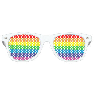 Lunettes De Fête Retro arc-en-ciel rayé