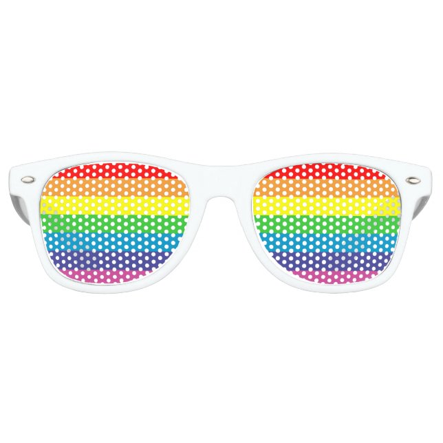 Lunettes De Fête Retro arc-en-ciel rayé (Devant)