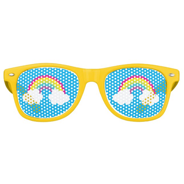 Lunettes De Fête Retro Arc-en-ciel Sunshine Fun Cute Cheveux Été Tons (Devant)
