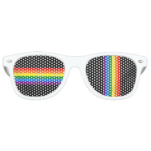 Lunettes De Fête Retro Arc-en-ciel sur le soutien LGBT des Gay pride noir