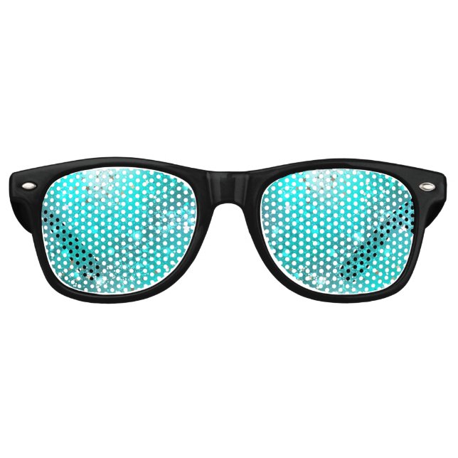 Lunettes De Fête Retro Arrière - plan à huile Turquoise de la menthe (Devant)