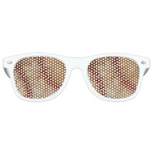 Lunettes De Fête Retro Bal de baseball vintage Red and White Sports