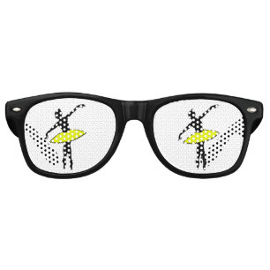 Lunettes De Fête Retro Ballerina Neon Danseur de ballet Silhouette Jaune