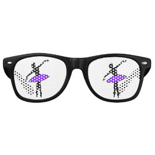 Lunettes De Fête Retro Ballerina Neon Danseur de ballet Silhouette violet