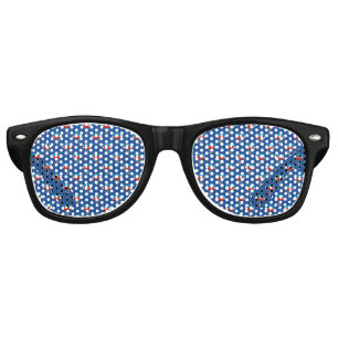 Lunettes De Fête Retro Ballons bleu blanc rouge patriotique