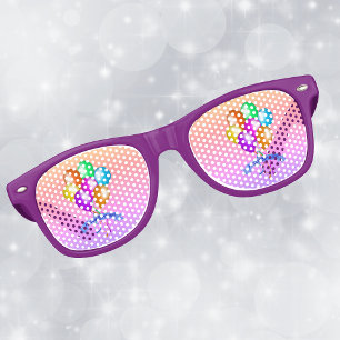 Lunettes De Fête Retro Ballons d'anniversaire amusants Rubans de fête d'a