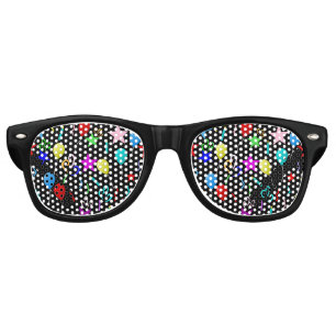 Lunettes De Fête Retro Ballons de fête colorés et étoiles