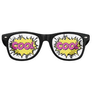 Lunettes De Fête Retro Bande dessinée Pop Art Jaune Violet COOL Cadeau dr
