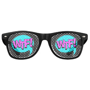 Lunettes De Fête Retro Bande dessinée Pop Art Purple Blue WTF Nouveauté D