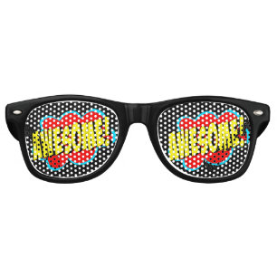 Lunettes De Fête Retro Bande dessinée Pop Art Rouge Jaune INCROYABLE Bla