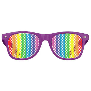 Lunettes De Fête Retro bandes arc-en-ciel