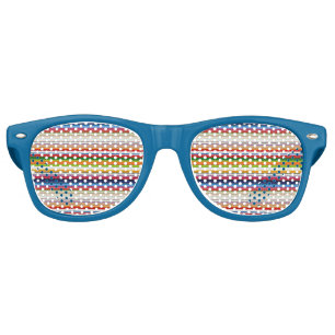 Lunettes De Fête Retro Bandes chaudes et colorées