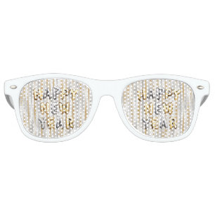 Lunettes De Fête Retro Bandes dorées et argentées Bonne Année