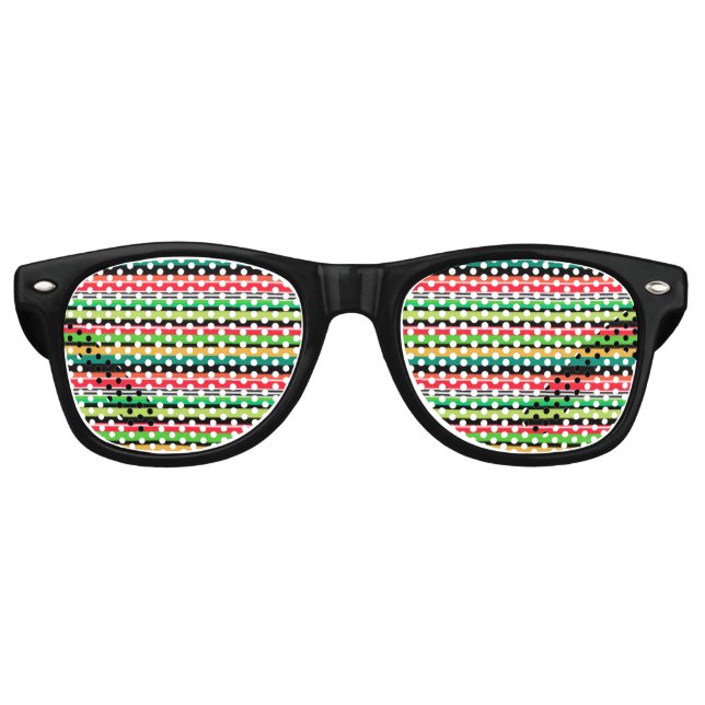 Lunettes De Fête Retro Bandes douces et colorées (Devant)