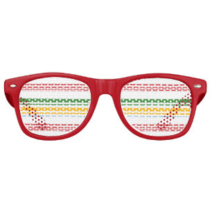 Lunettes De Fête Retro Bandes jaunes vert mignons