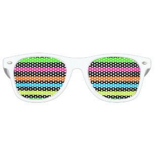 Lunettes De Fête Retro Bandes néon