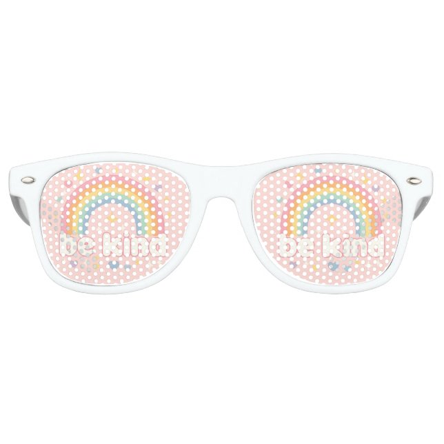 Lunettes De Fête Retro Be Kind – Rainbow Pastel Positivity (Devant)