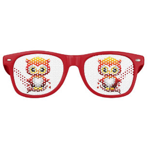Lunettes De Fête Retro Bébé Chouette Amour Caricature Coeur