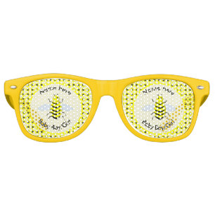 Lunettes De Fête Retro Bébé jaune mignon abeille Genre Révéler Neutre Per
