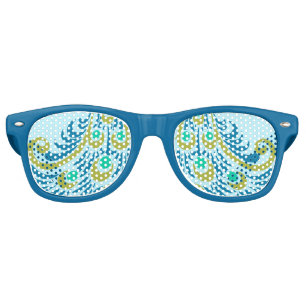 Lunettes De Fête Retro Belles plumes de paon