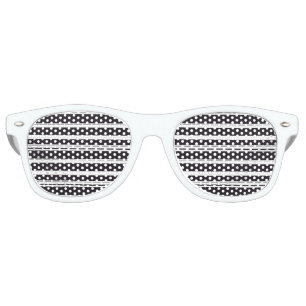 Lunettes De Fête Retro Belles rayures blanches noires