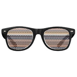 Lunettes De Fête Retro Belles rayures bleues brunes
