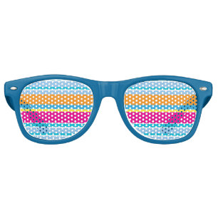 Lunettes De Fête Retro Belles rayures colorées magiques