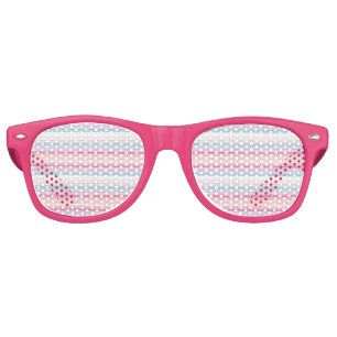 Lunettes De Fête Retro Belles rayures roses blanches