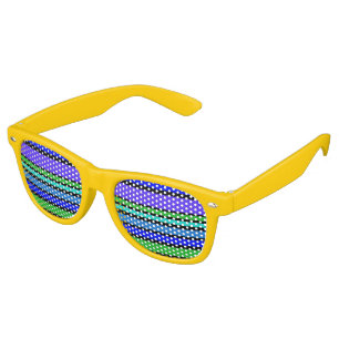 Lunettes De Fête Retro BG Stripes Motif couleur IV + votre arrière - plan