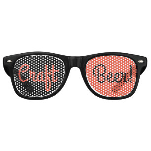 Lunettes De Fête Retro Bière artisanale - Noir rouge orange